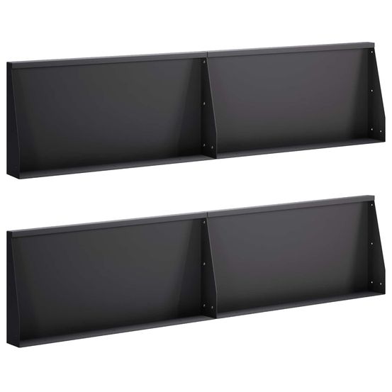 Mur de soutènement 4 pc 80 x 12 x 30 cm acier noir