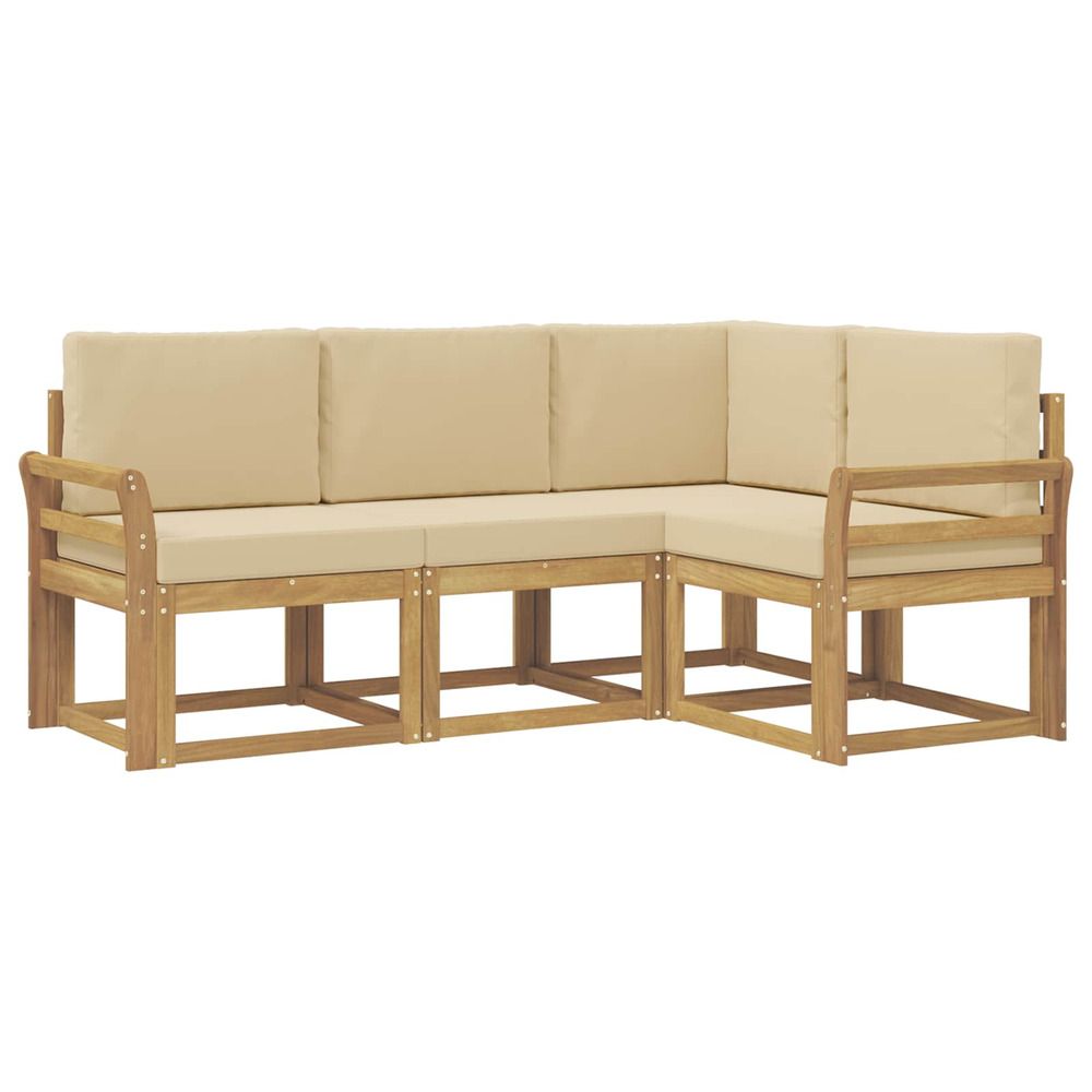 Ensemble de canapés d'extérieur 4 pc blanc et beige