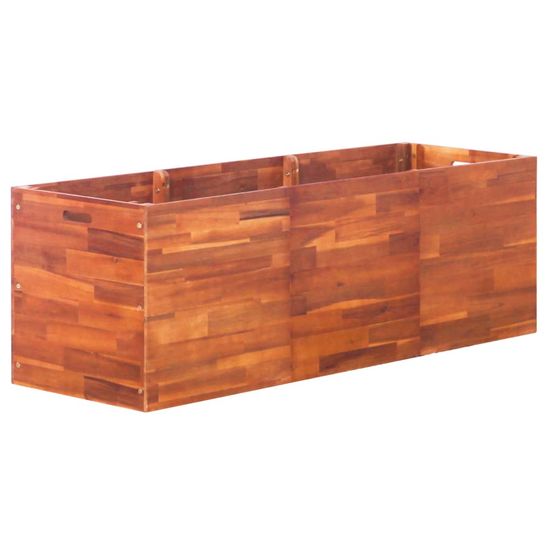 Bac potager en bois d'acacia résistant pour jardin 150x50x50 cm
