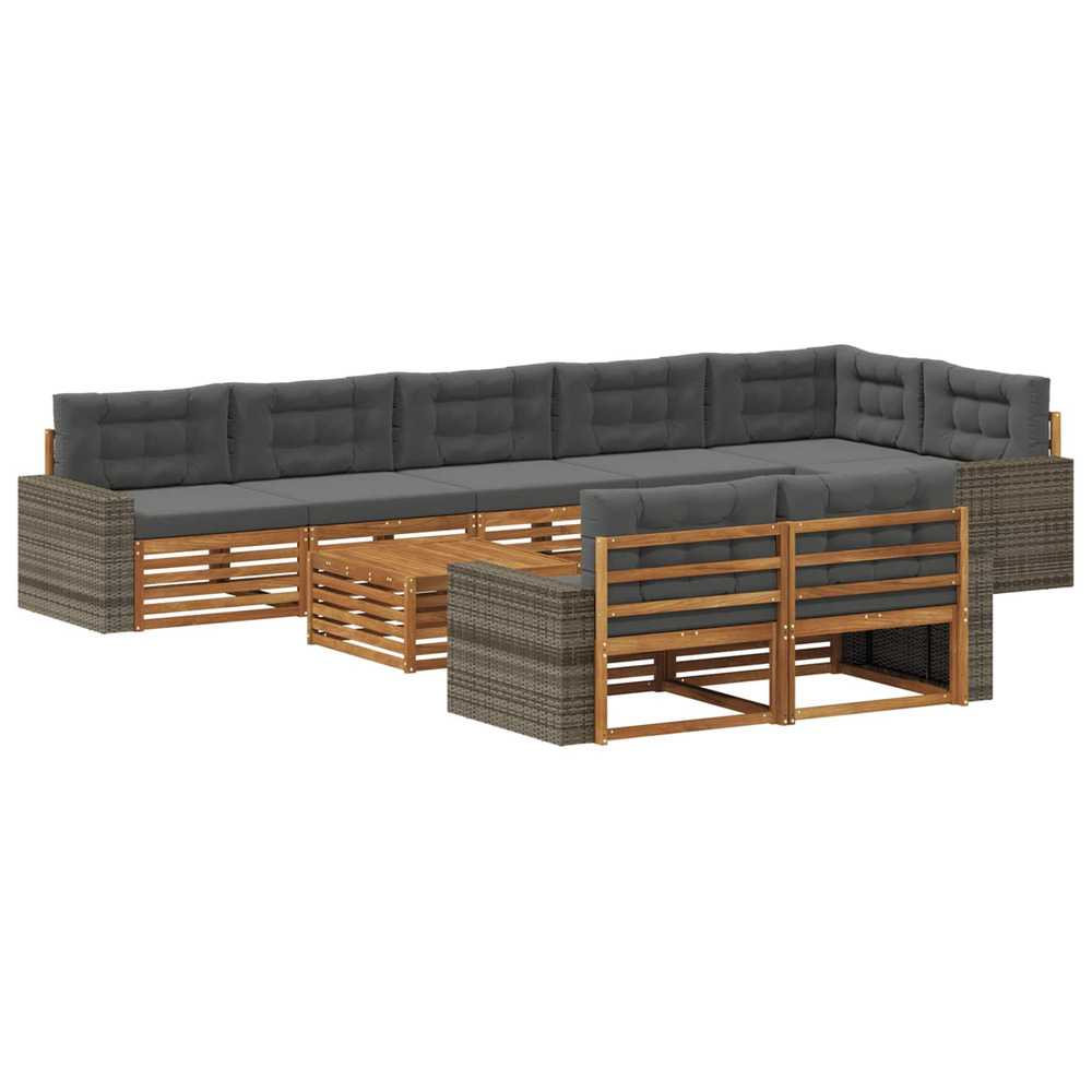 Ensemble de canapés d'extérieur avec coussin 9 pcs