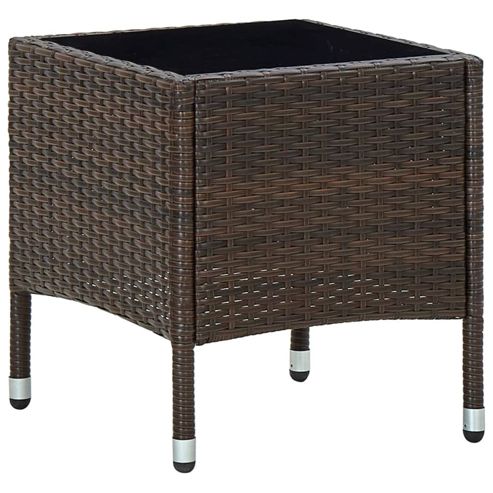 Table de jardin marron 40x40x45 cm résine tressée