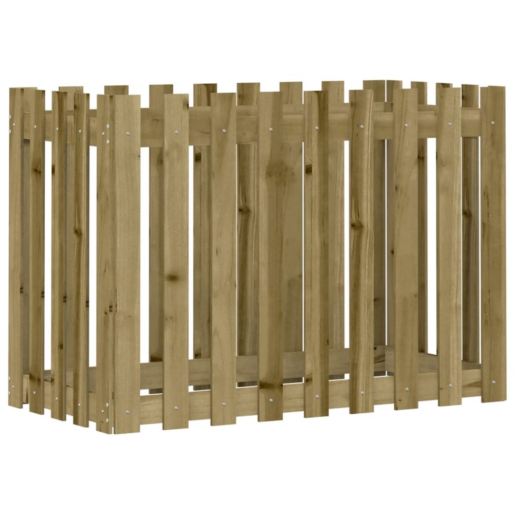 Lit surélevé de jardin design de clôture bois de pin imprégné