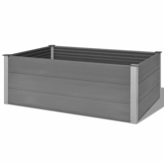 Jardinière lit surélevé plantes fleurs jardin wpc 150 x 100 x 54 cm gris