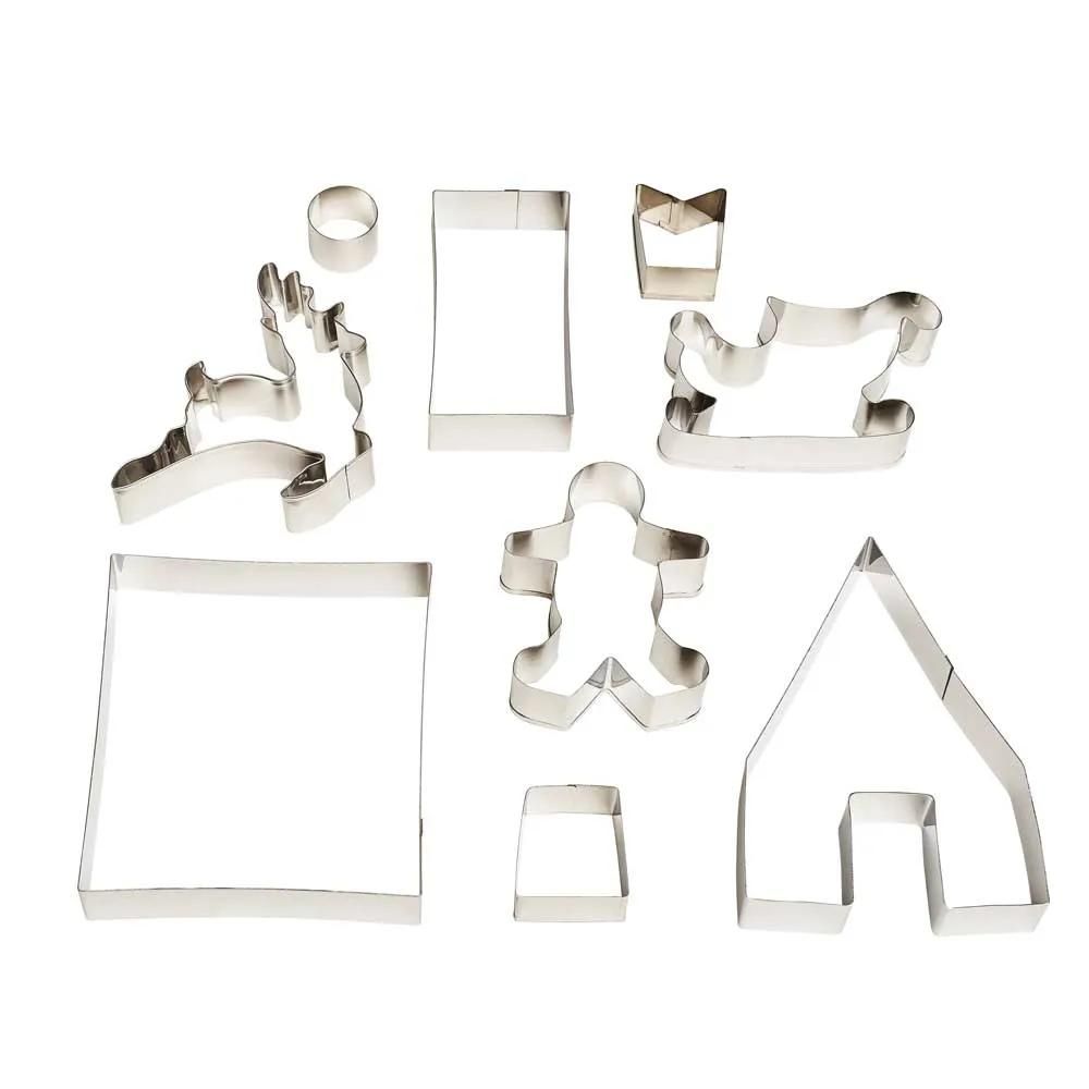 Kit 9 emporte-pièces noël 3d bonhomme traineau cerf maison