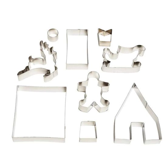 Kit 9 emporte-pièces noël 3d bonhomme traineau cerf maison