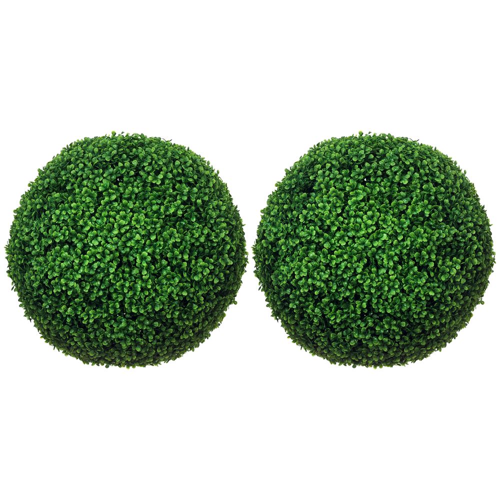 Lot 2 sphères buis artificiel pe intérieur extérieur anti uv 50cm vert