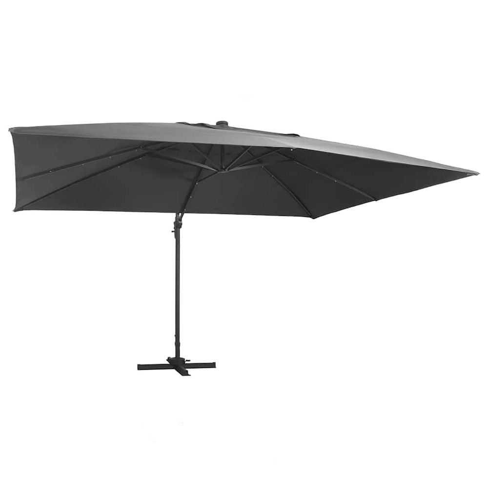 Parasol de jardin en porte-à-faux lumières led mât en aluminium