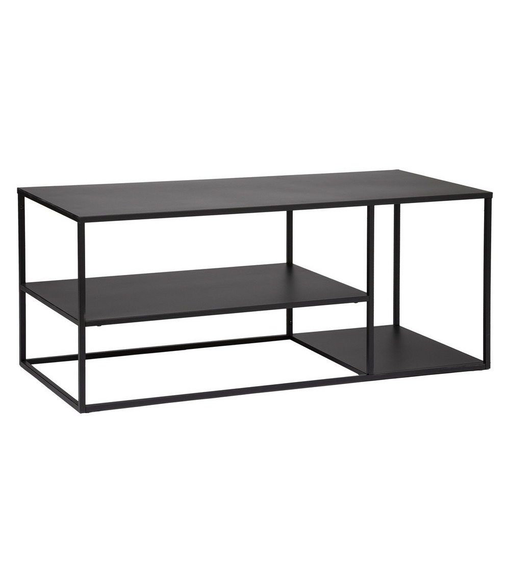 Meuble tv en métal noir industriel 120 x 50 x 50 cm