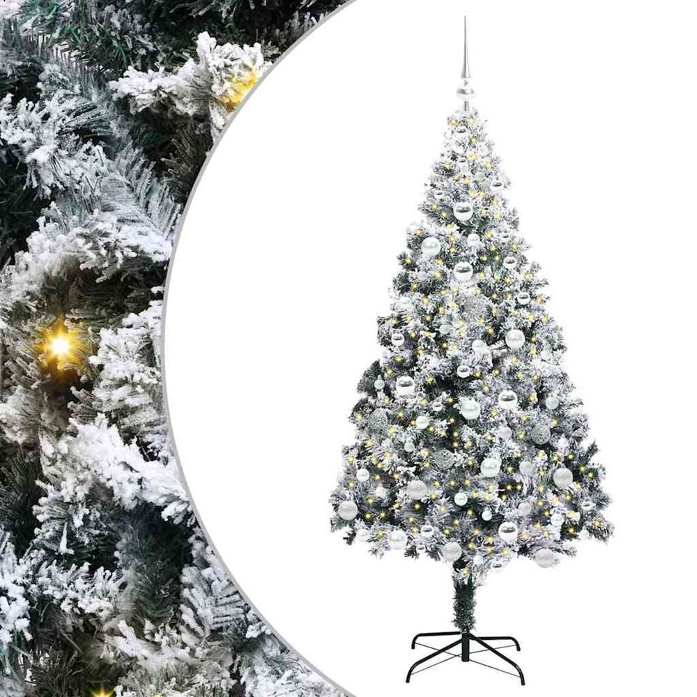 Sapin de noël artificiel blanc 180 cm pvc, acier et plastique