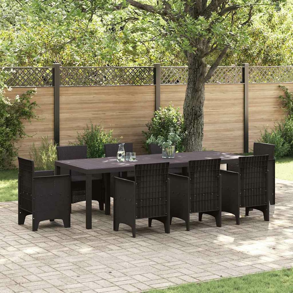 Table de jardin marron 250 x 100 x 73 cm polyrotin