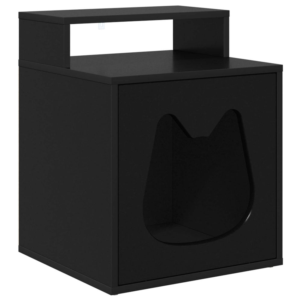 Maison pour chat noir 42,5 x 40 x 53,5 cm bois d'ingénierie