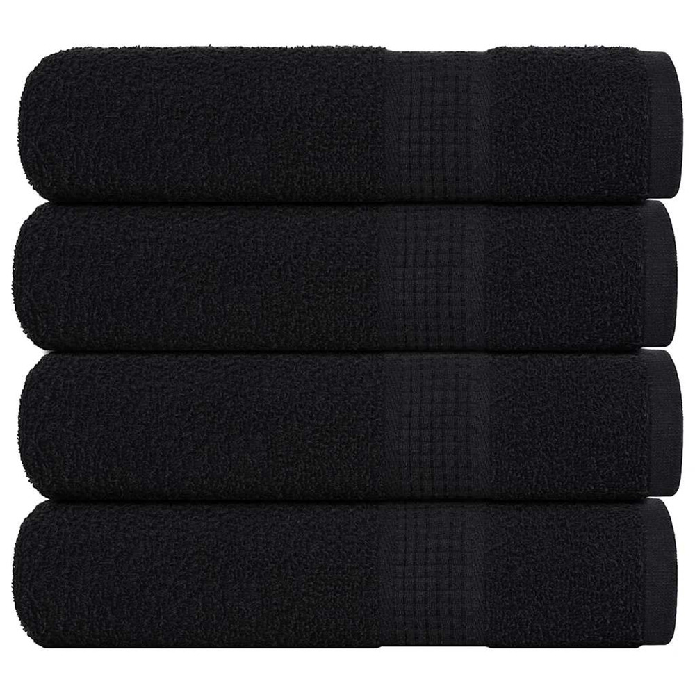 Serviettes de bain frogn 4 pcs noir 100x150 cm 360 g/m²