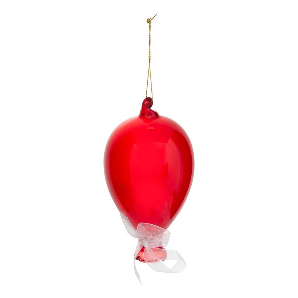 Suspension de sapin ballon en verre rouge 14 cm