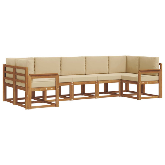 Ensemble de canapés d'extérieur 7 pcs naturel et beige