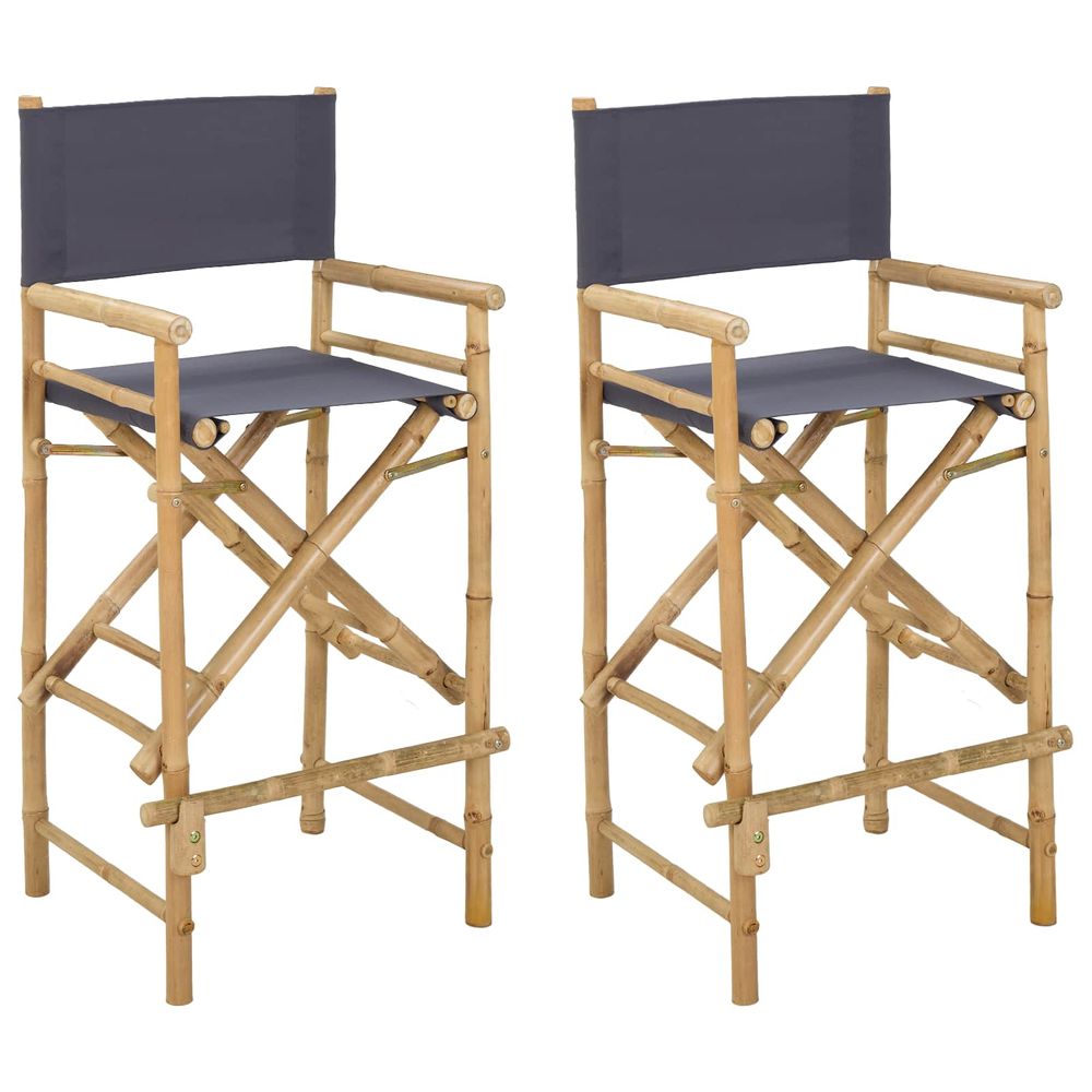 Chaise de directeur pliante 2 pc naturel bambou