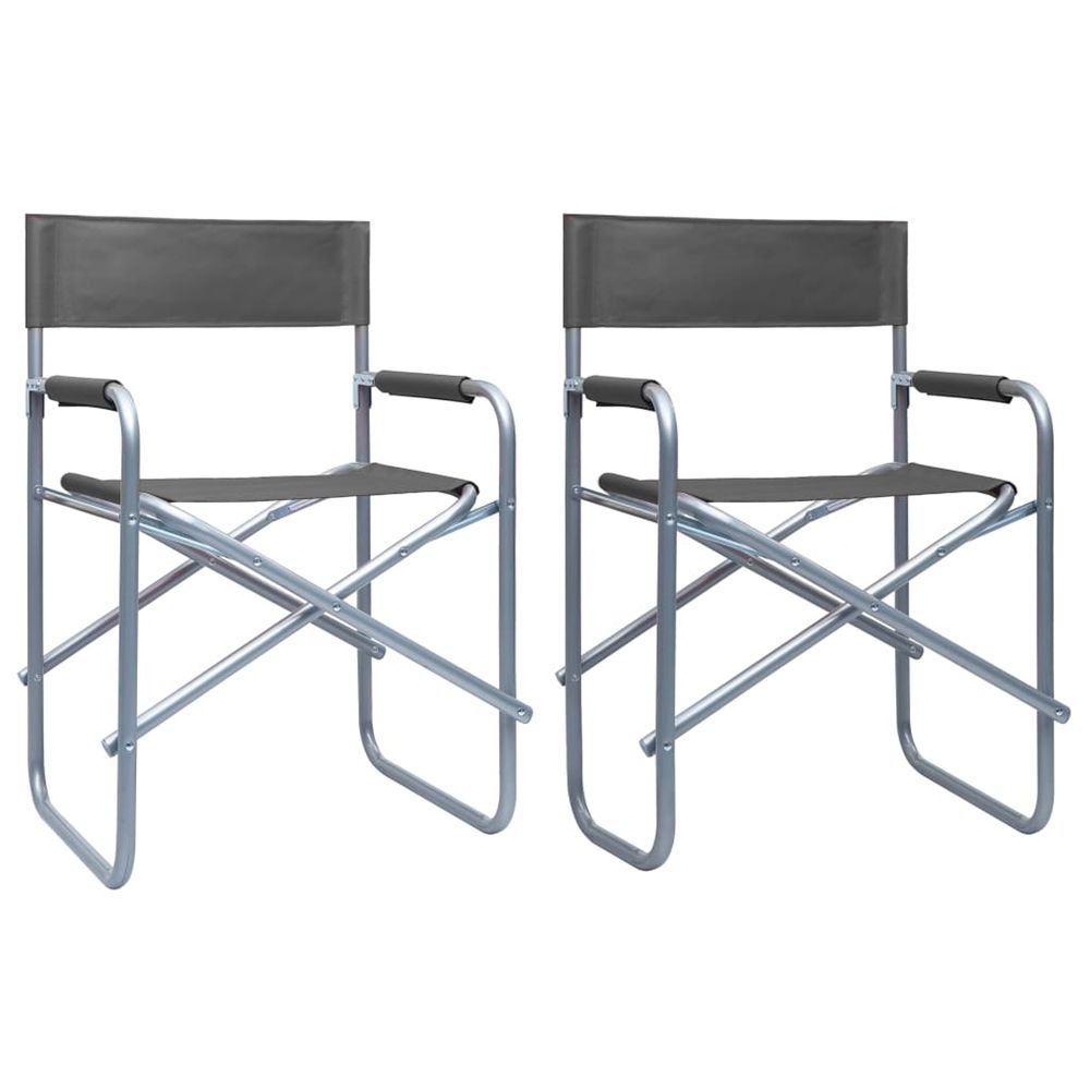 Chaises de metteur en scène lot de 2 acier gris