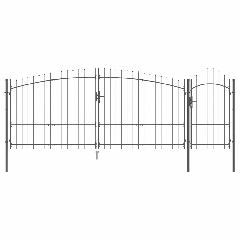 Porte de jardin woerden gris 175 x 500 cm acier