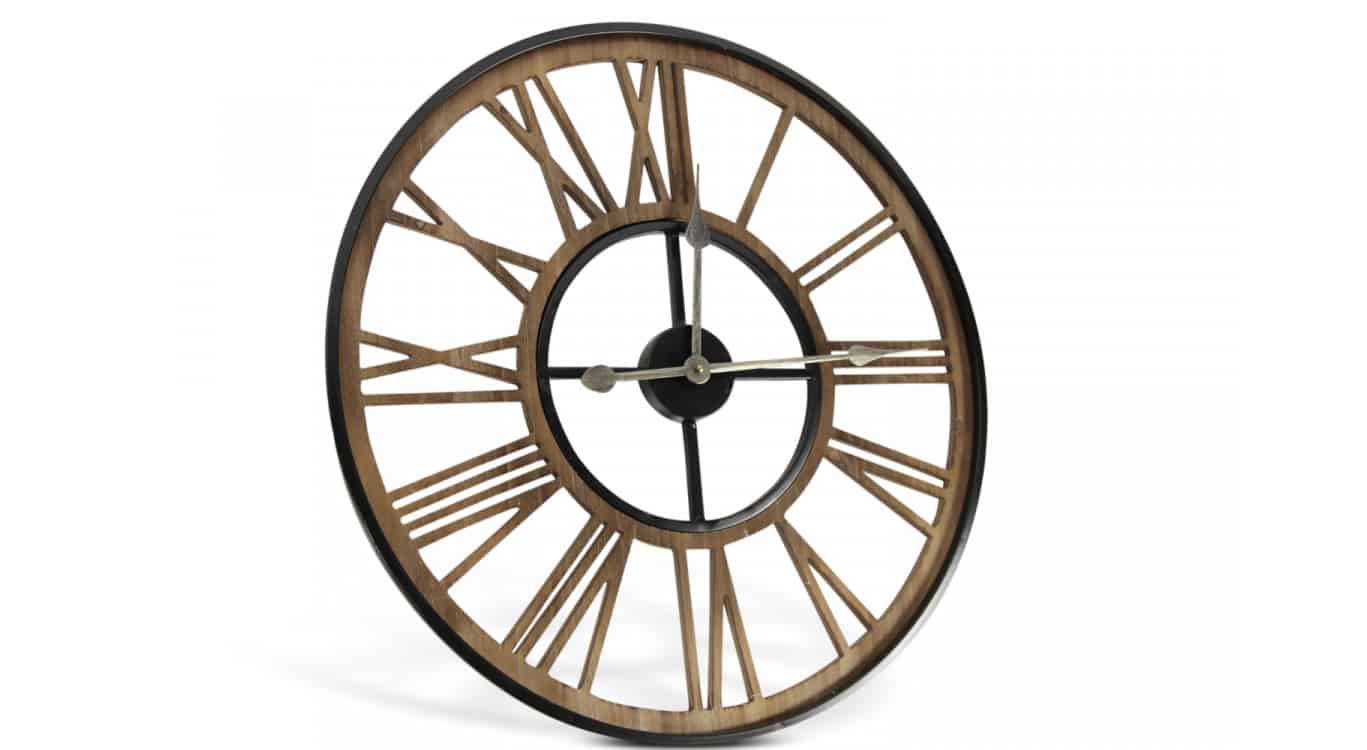 Grande horloge ancienne fer forge marron 60x3x60cm - fer forgé