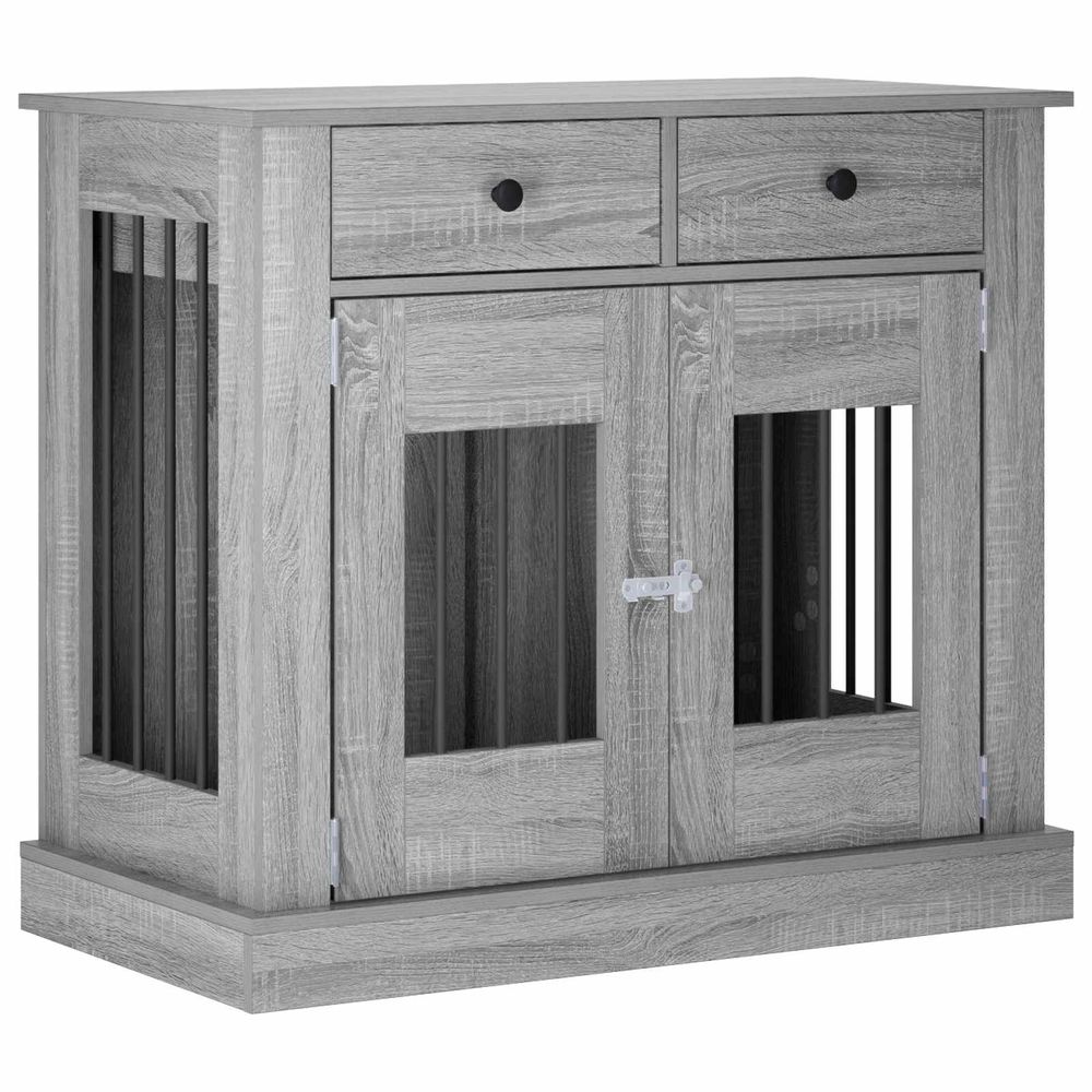 Meuble de cage pour chien sonoma gris 90 x 47,5 x 80 cm