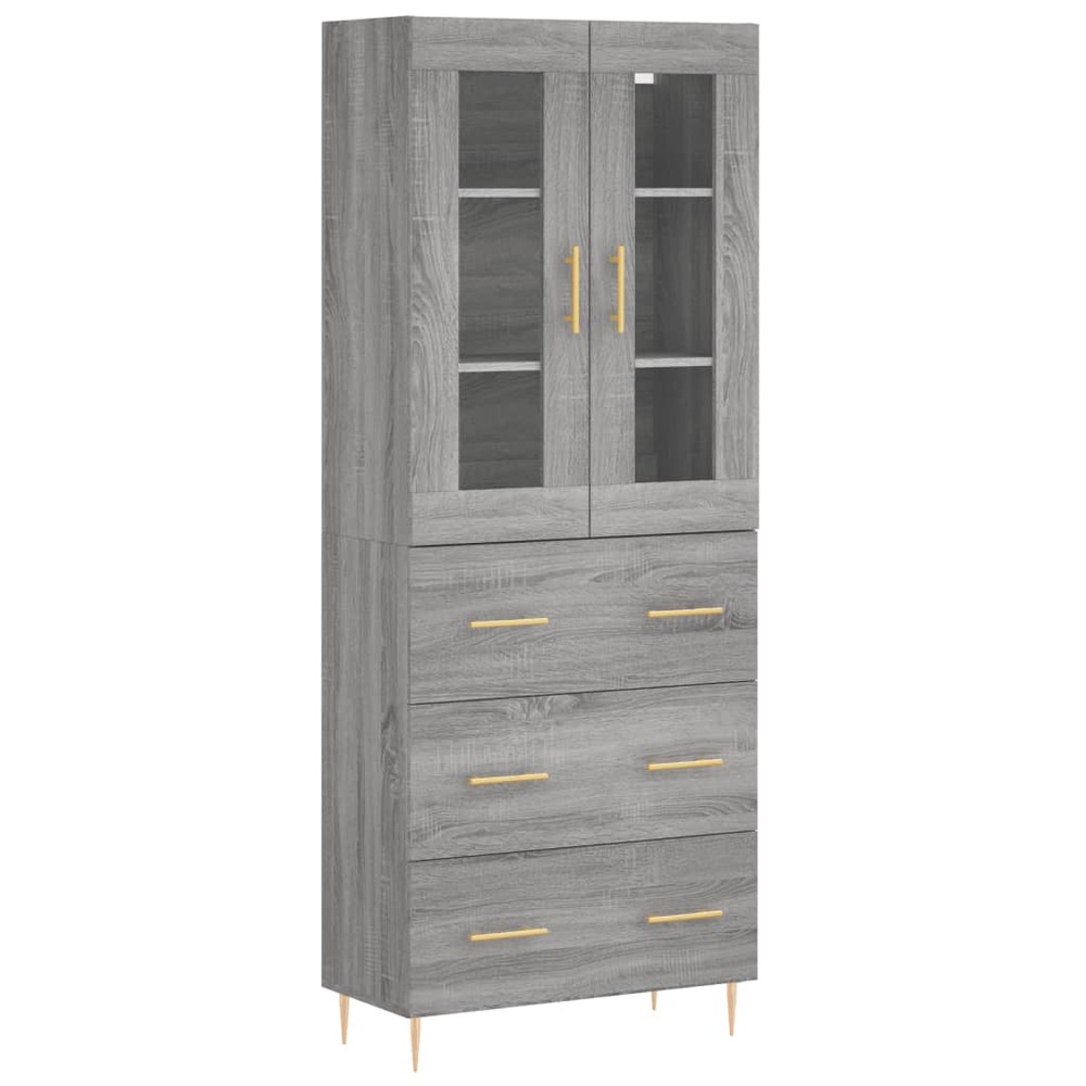 Buffet bahut commode armoire meuble de rangement organisateur cuisine salle de séjour salon haut sonoma 69,5 x 34 x 180 cm bo