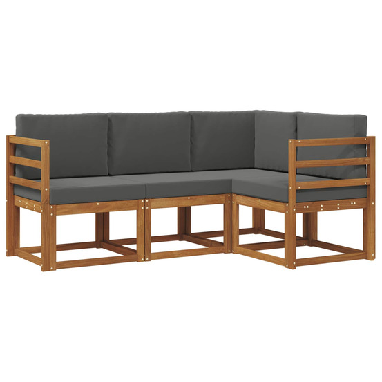 Ensemble de canapés d'extérieur 4 pcs naturel et anthracite