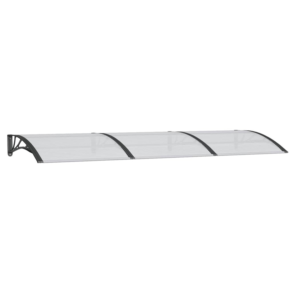 Auvent de porte noir 300x100 cm polycarbonate