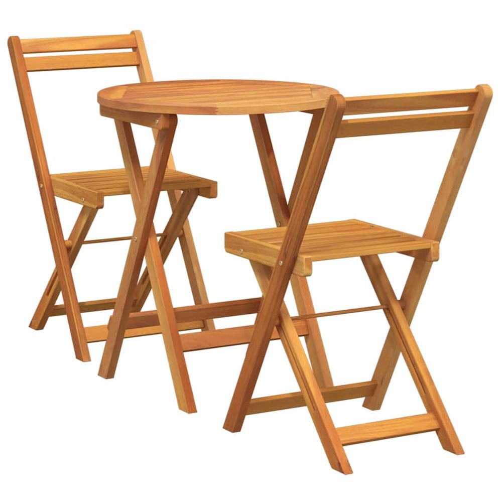 Ensemble de salle à manger pour jardin 3 pc huile naturelle