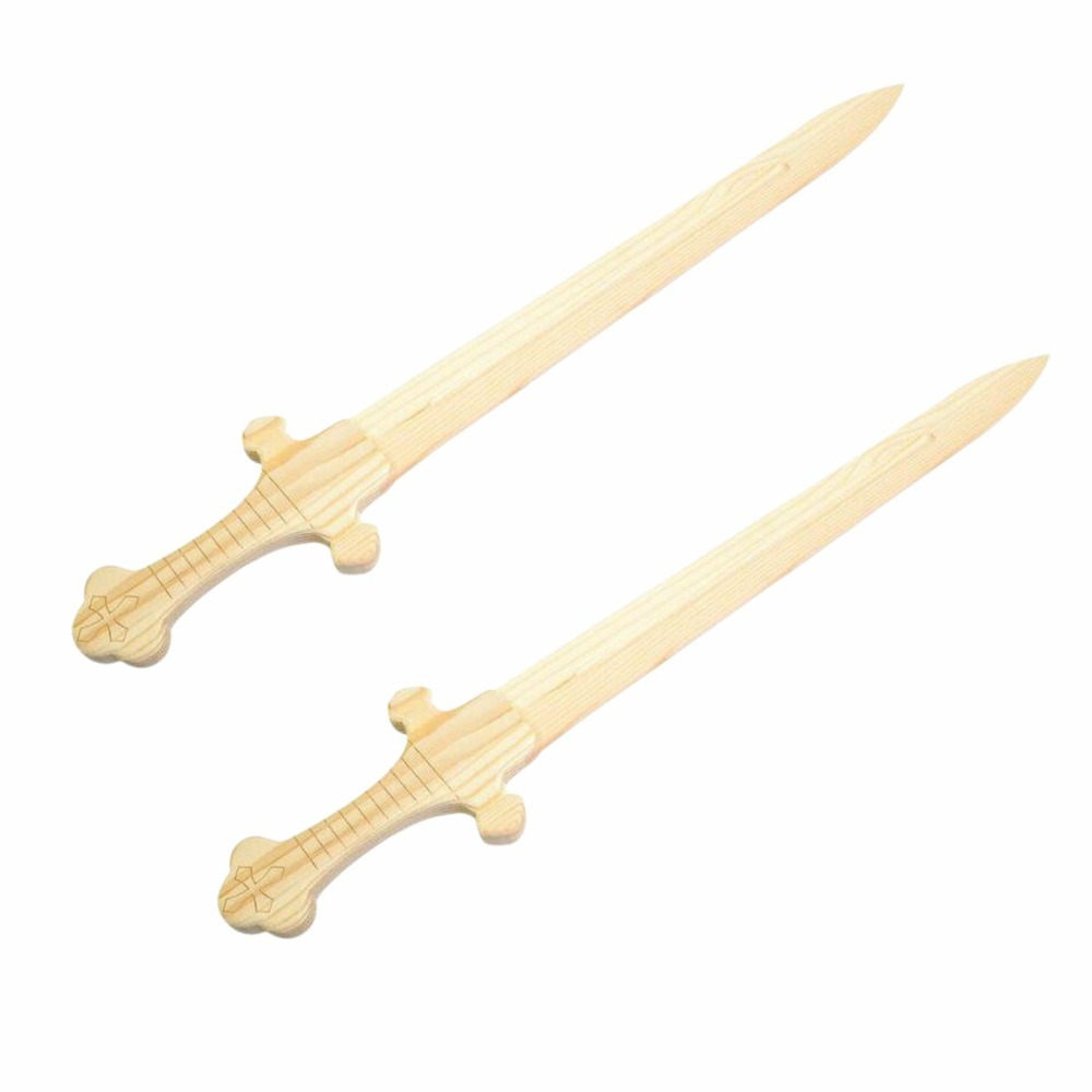 2 épée de chevalier en bois à décorer 50 cm