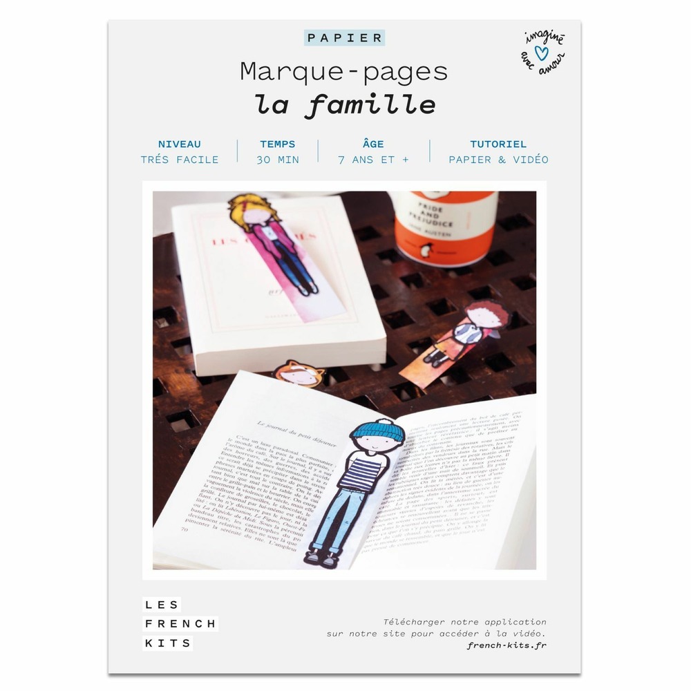 Coffret diy papier - 8 marque-pages - personnages