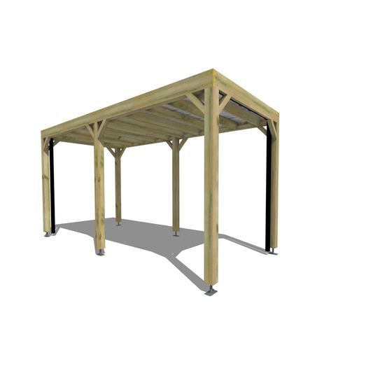Carport bois autoportant 11 m² • 2 x 5 m • hauteur de passage 2,37 m • sens largeur • livraison comprise