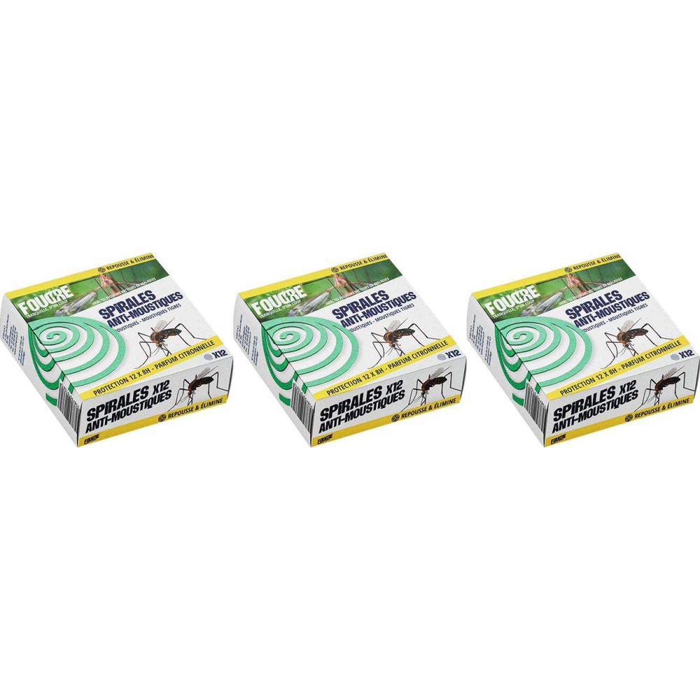 Spirales antimoustiques insecticides et répulsives lot de 3 boites de 12 spirale