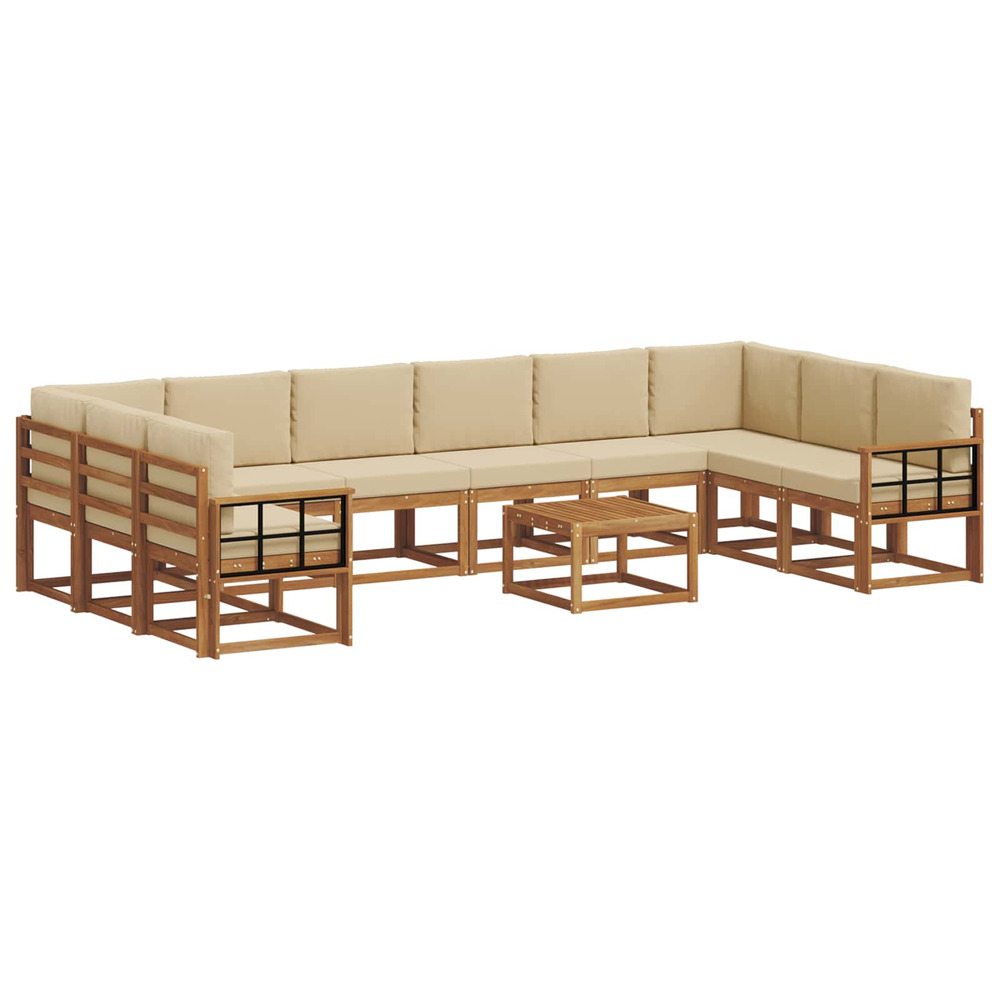 Ensemble de canapés d'extérieur 11 pcs naturel et beige