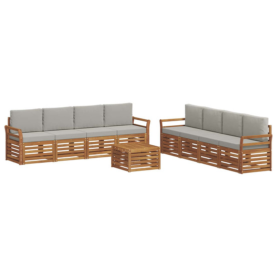 Ensembles de canapés avec coussin 9 pcs gris naturel et clair