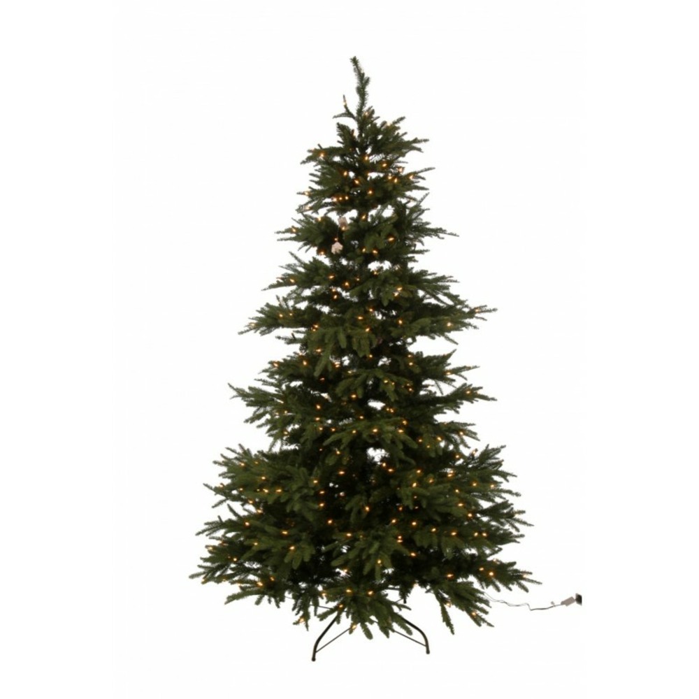 Sapin de noël décoratif avec led en plastique vert 150x150x225 cm h225