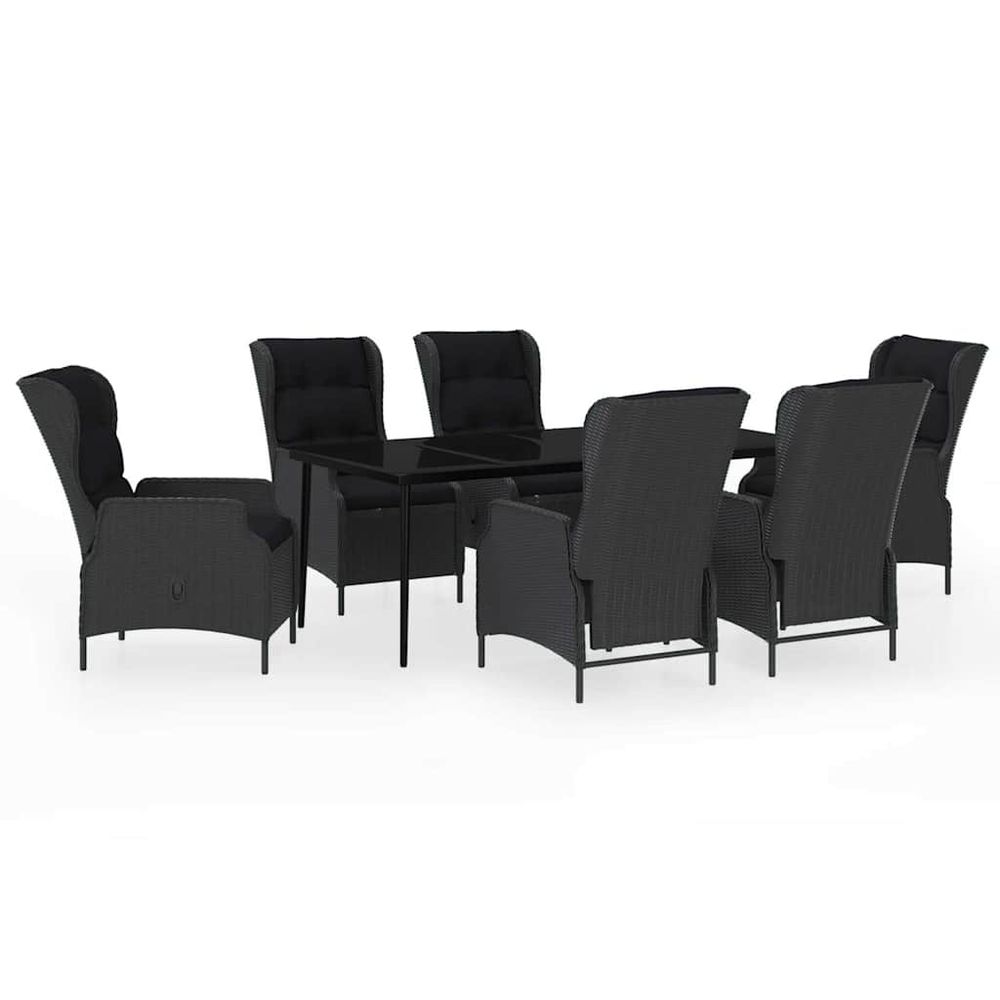 Ensemble à manger de jardin 7 pcs gris foncé