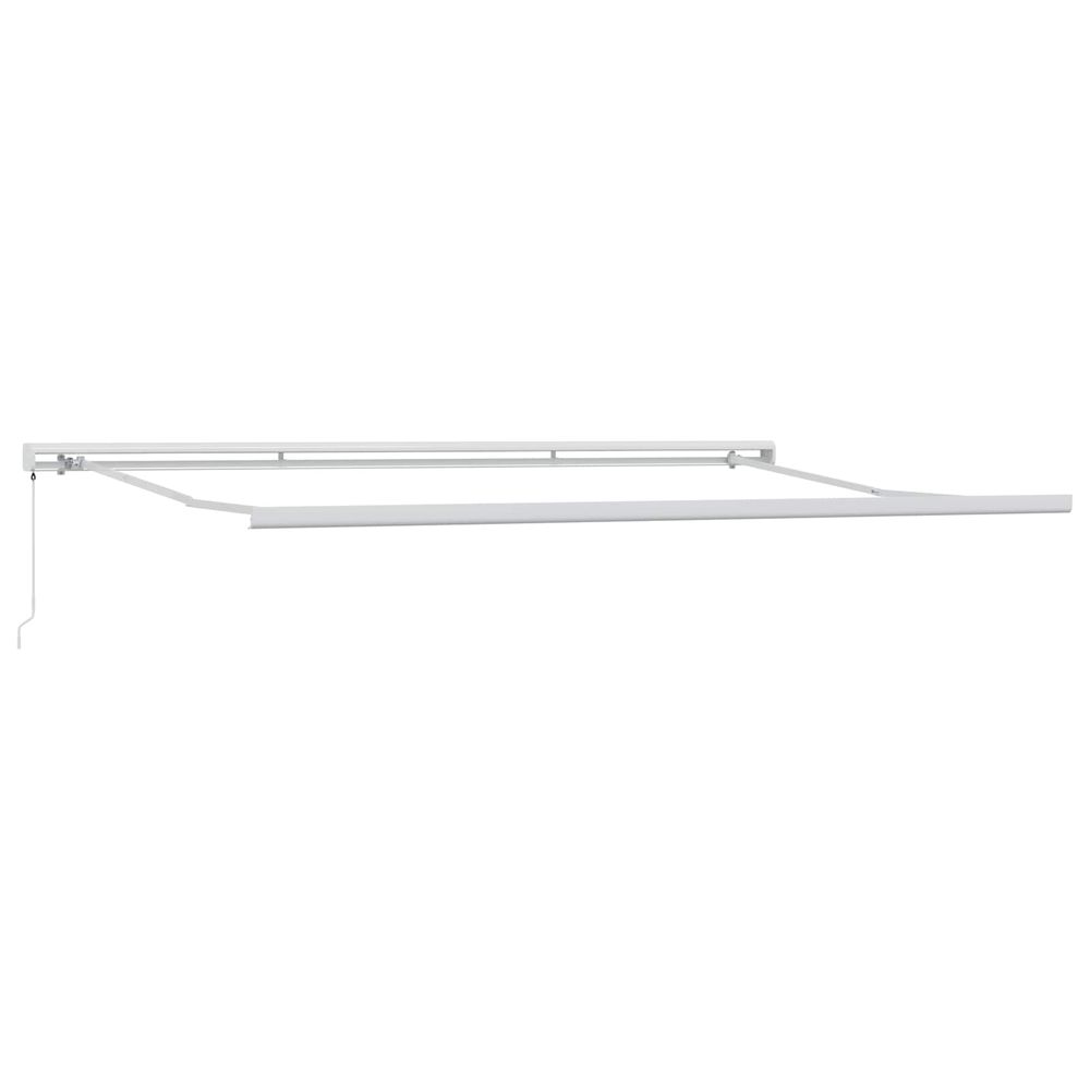 Cadre de auvent manuel 4,5 x 3 m blanc aluminium thermolaqué