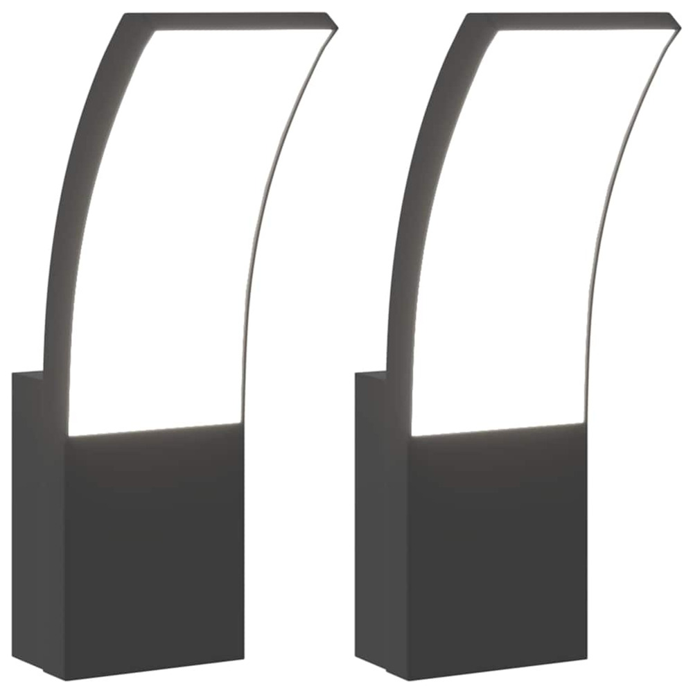 Appliques murales led d'extérieur 2 pcs noir