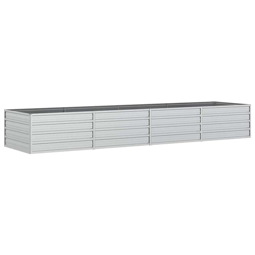 Lit surélevé de jardin 320x80x45 cm acier galvanisé argenté