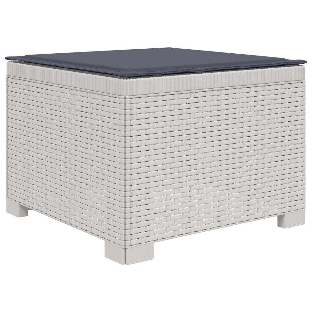 Canapé de jardin 1 place avec coussin look rotin pp blanc