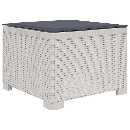 Canapé de jardin 1 place avec coussin look rotin pp blanc