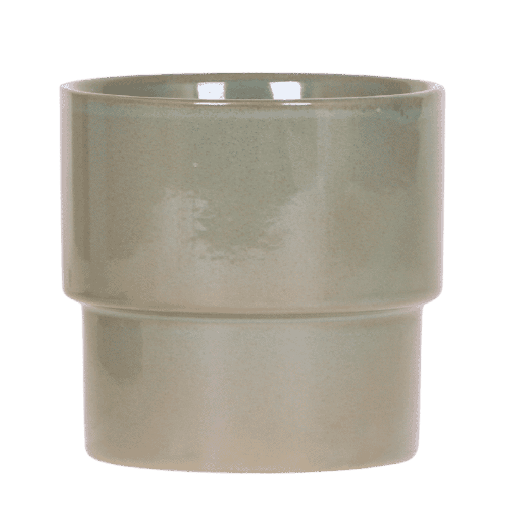 Cache-pot timeless vert grisé - ø12 cm x h12 cm