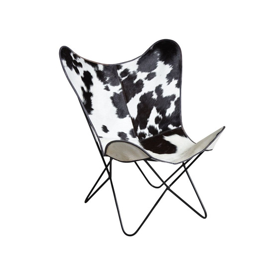 Fauteuil butterfly en peau de vache