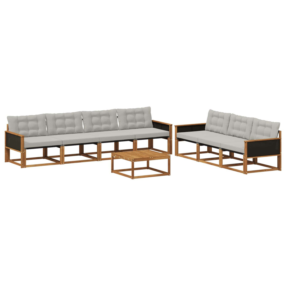 Ensemble de canapés d'extérieur 8 pcs naturel et gris clair