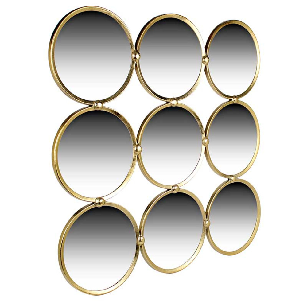 Miroir cercles aluminium doré 83x2x83cm