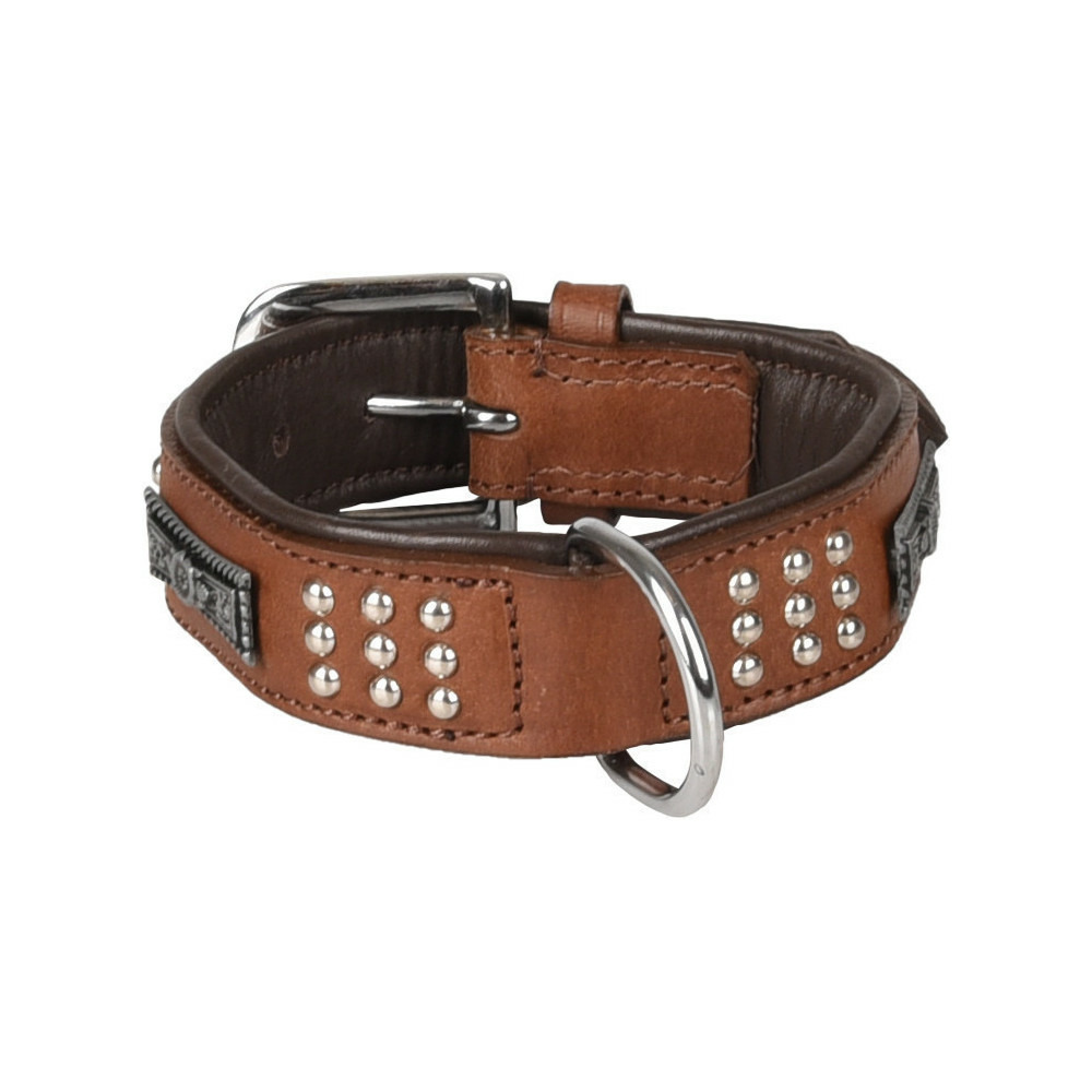 Collier cuir sedona brun taille s 26-31 cm pour chien.