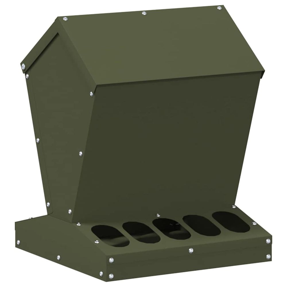 Mangeoire pour poules vert olive 30 x 30 x 39 cm