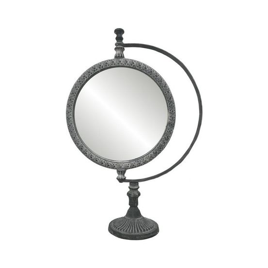 Miroir à poser en métal gris 50 x 35 cm