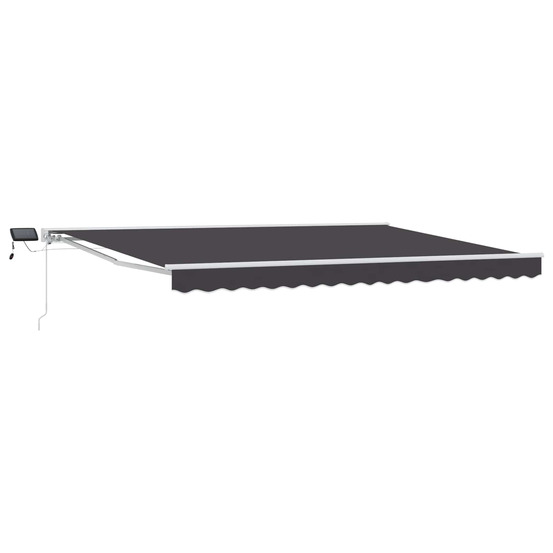 Cadre de store manuel avec leds blanc et anthracite 4 x 2 m