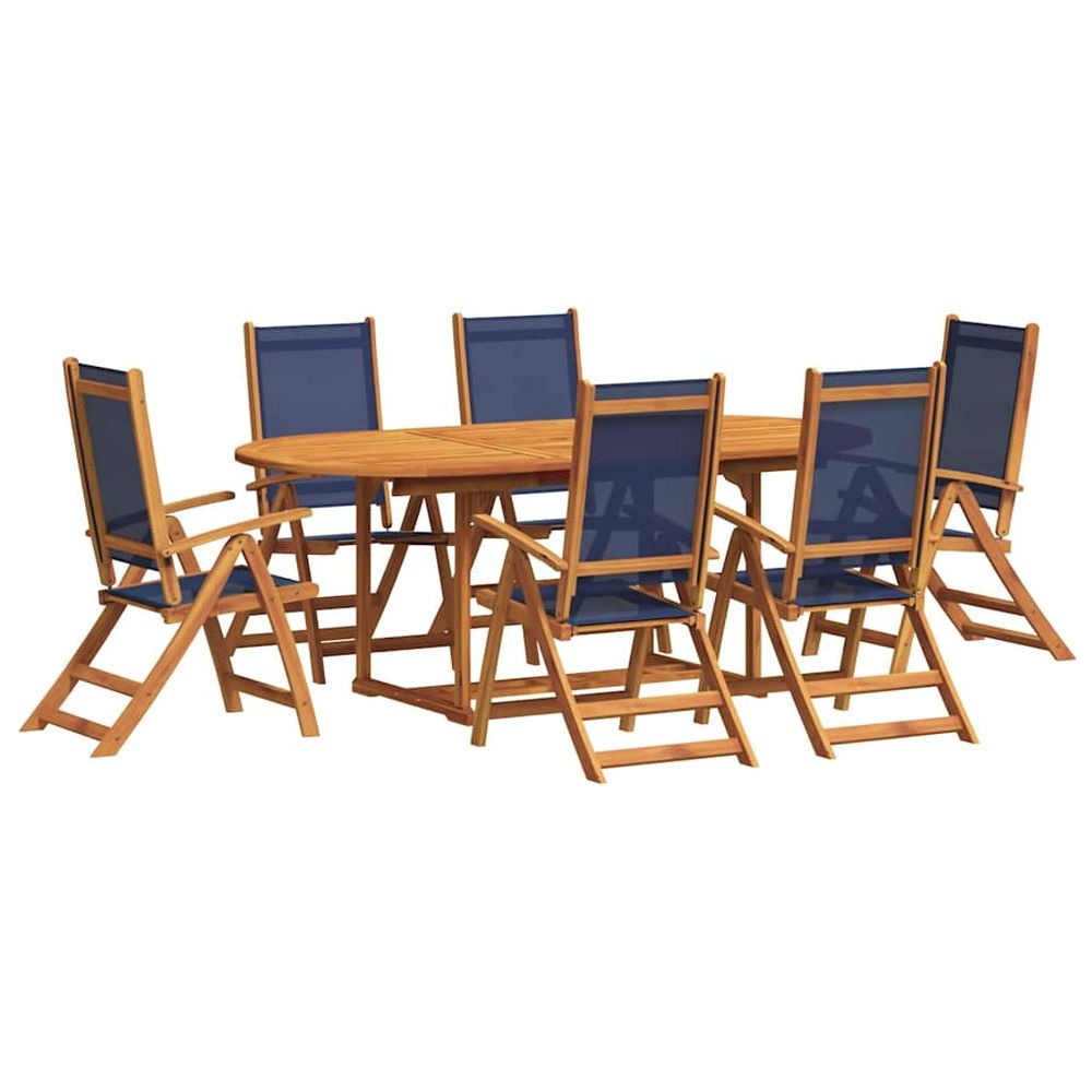 Ensemble à manger de jardin 7pcs bois d'acacia solide textilène