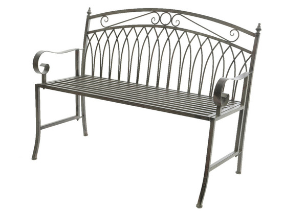 Banc de jardin en métal gris